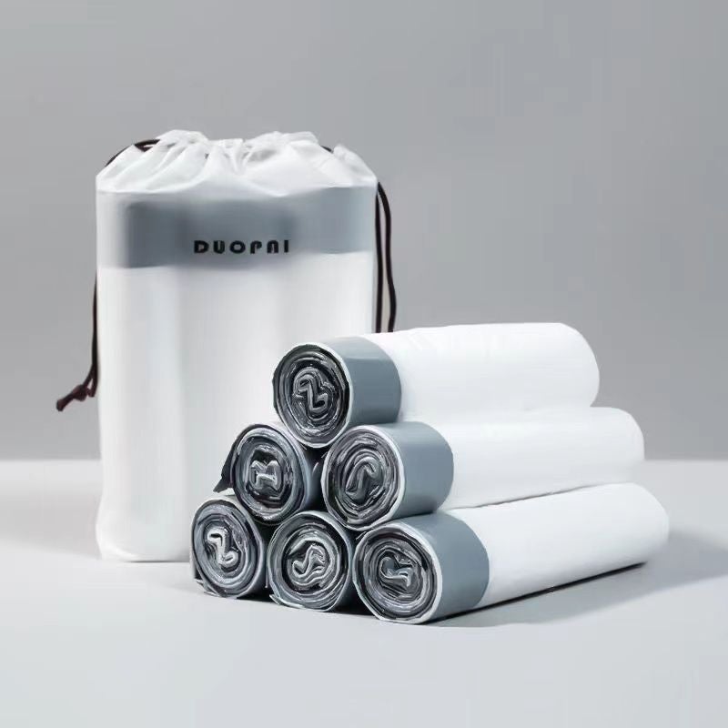 Drawstring Garbage Bag Household Satchel Kitchen Automatic Closing Thickeneded White Drawstring Cleaning Bag Plastic Bag - Image 1